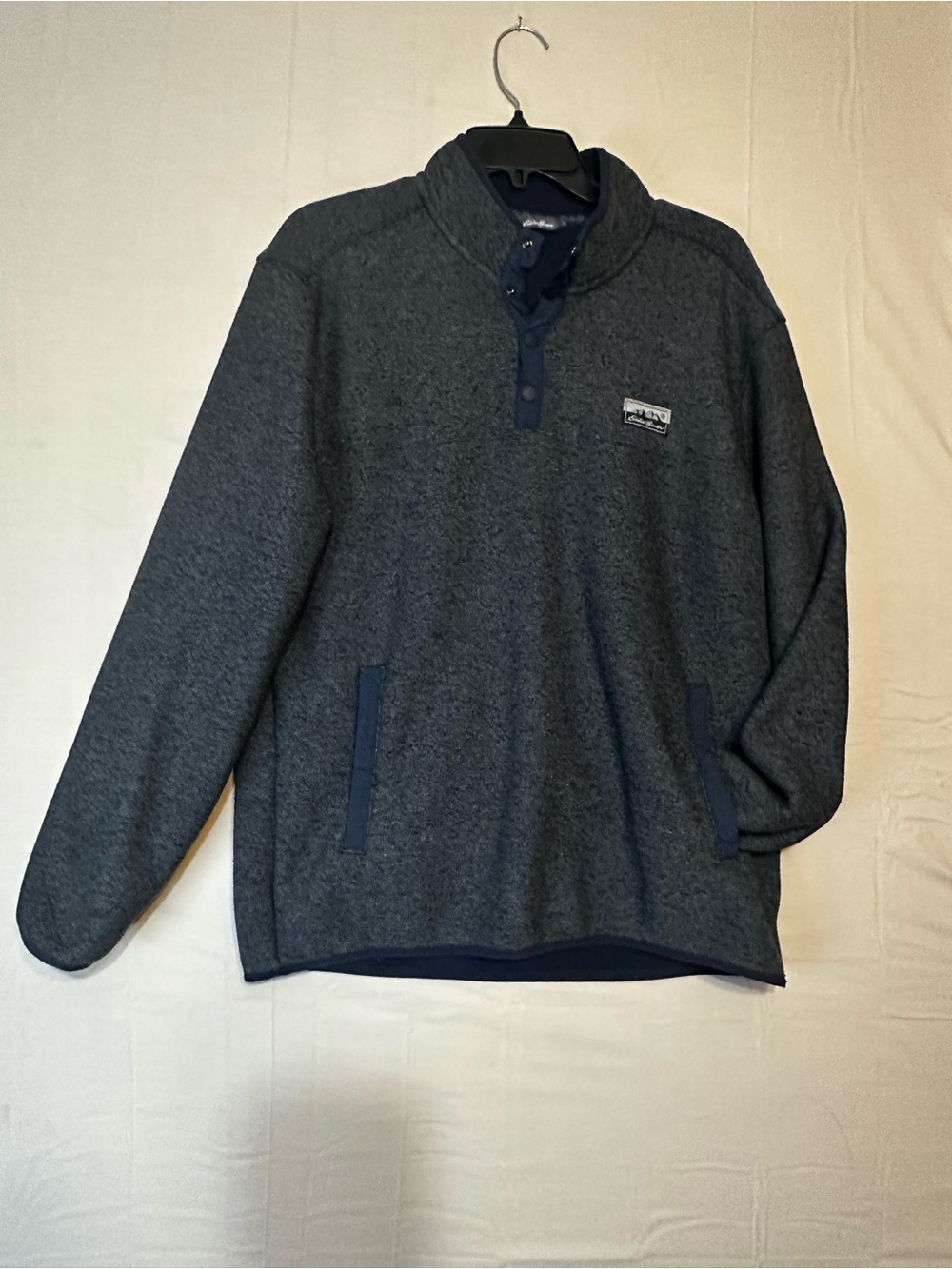 Eddie Bauer Men’s Dark Gray Half-Snap Fleece Pullover